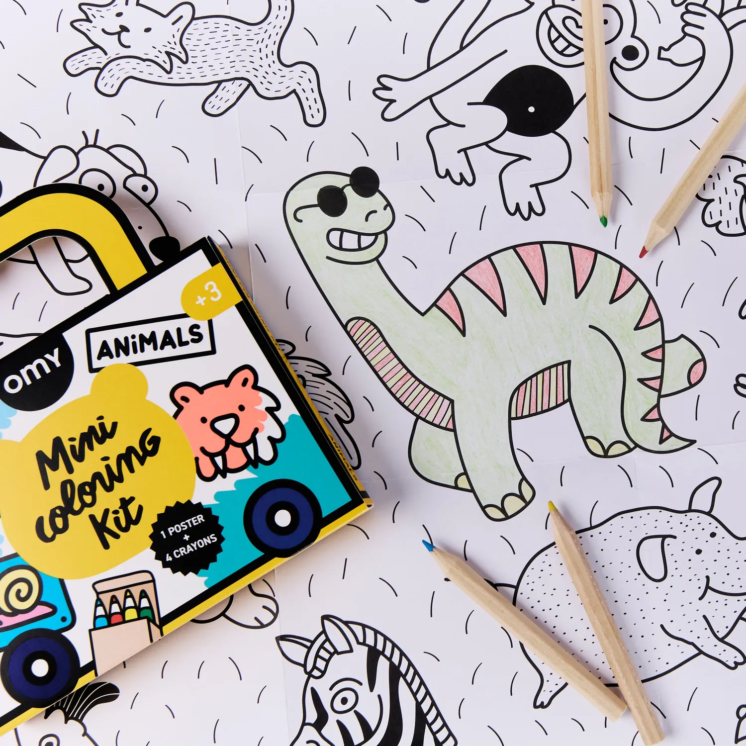OMY Mini Coloring Kit Animals malesæt dyr 3-7 år