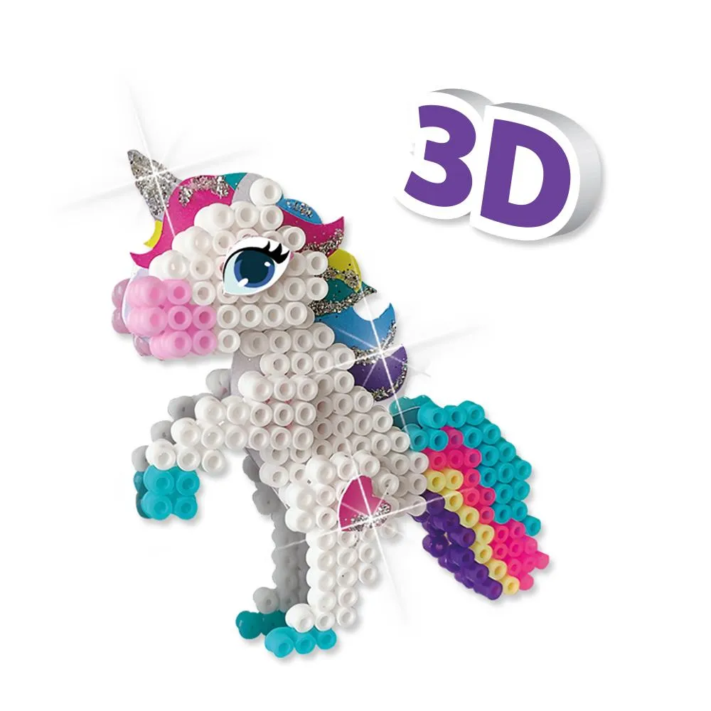 SES Creative Beedz strygeperler unicorns 3D 1800 stk med glitter