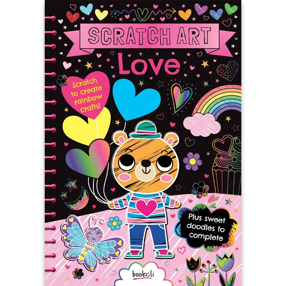 Decoden Magic Scratch Art Love skrabebog med regnbuefarver
