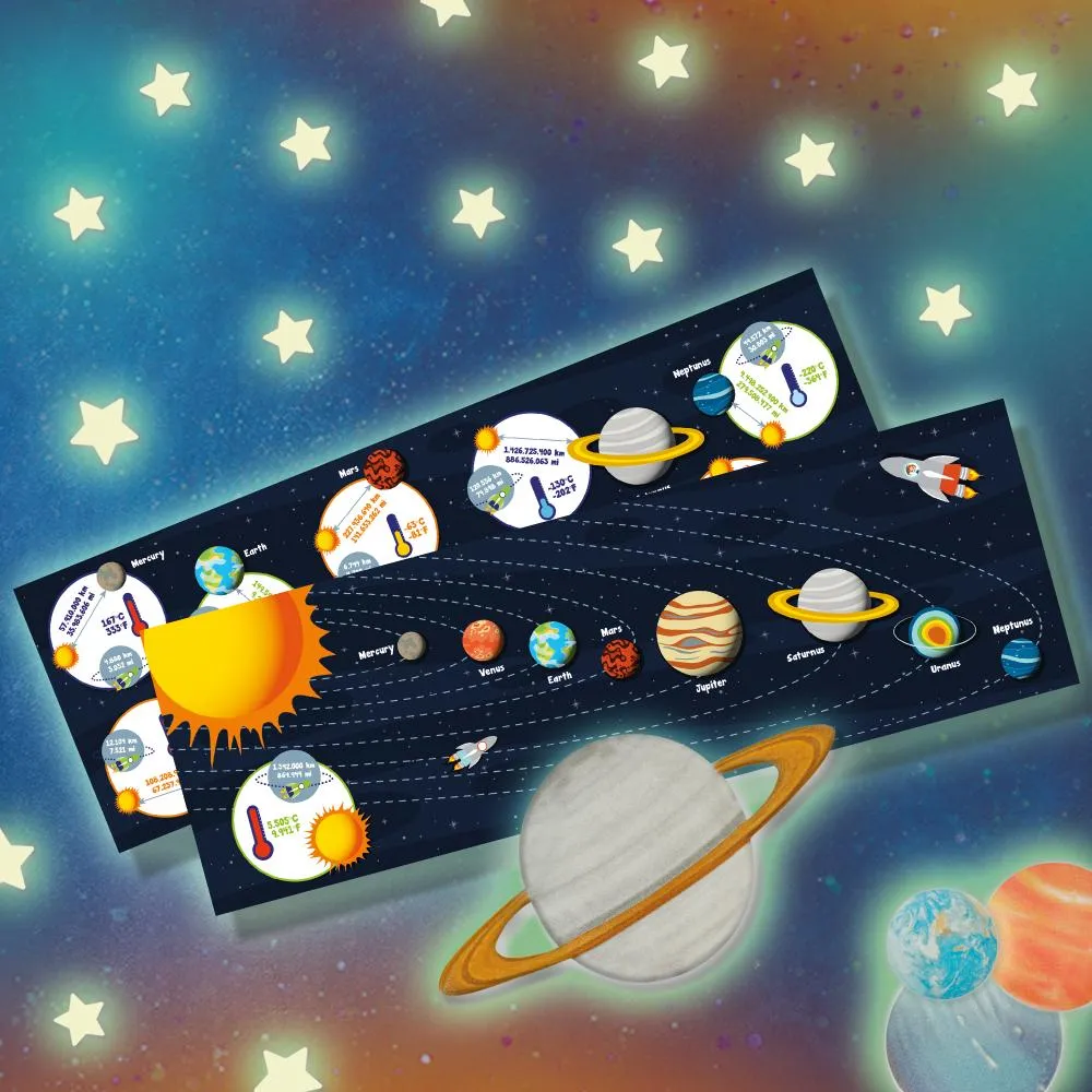 SES Creative Glowing solsystem sæt selvlysende 9 planeter