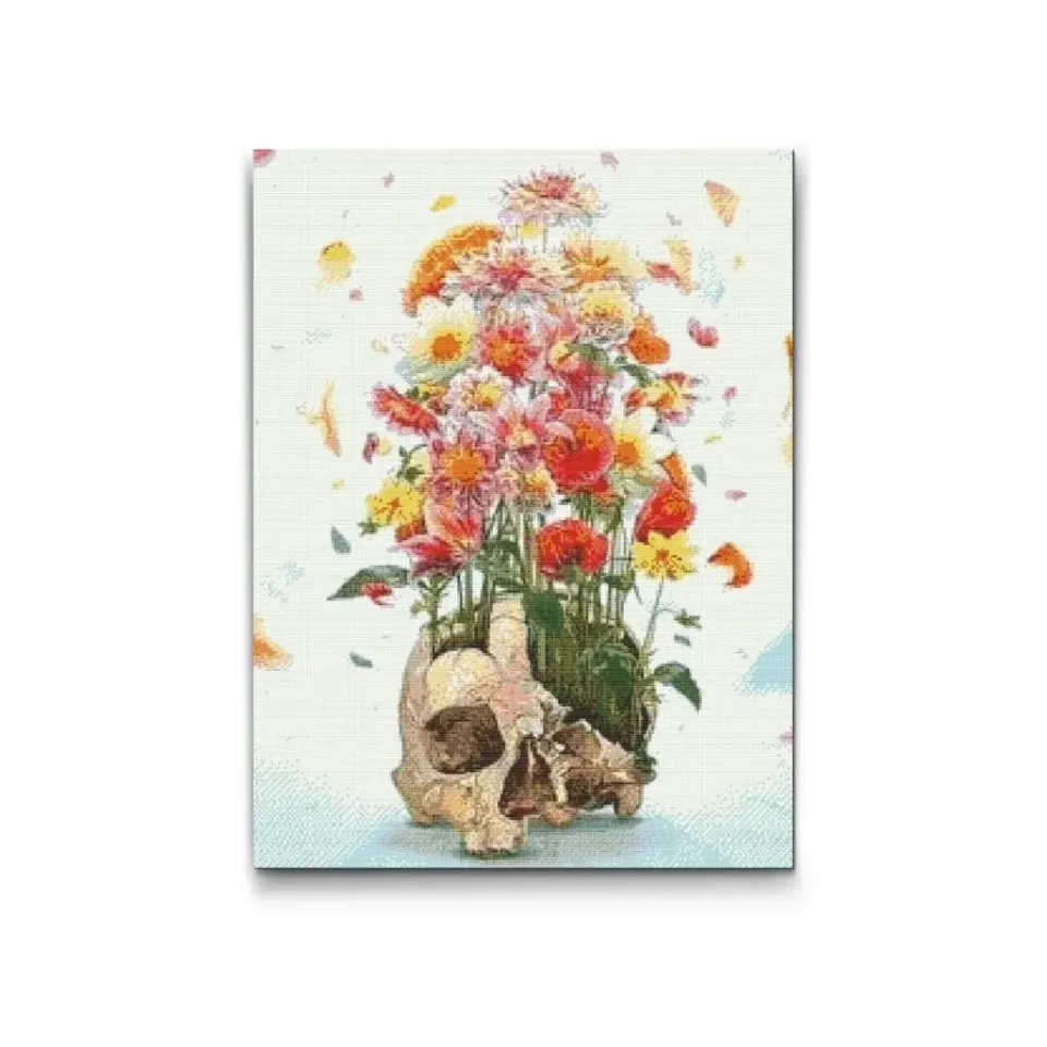 Road2Art Blomster i Kranium diamond paint 30x40 5D