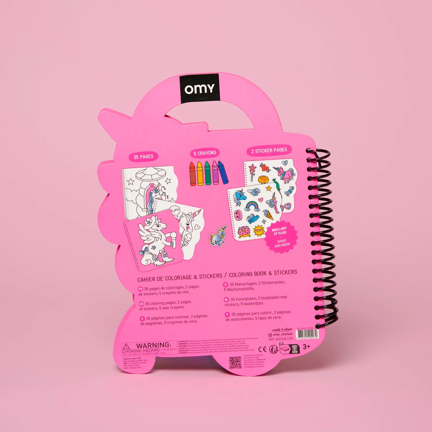OMY Lily malebog med stickers enhjørning 35 sider