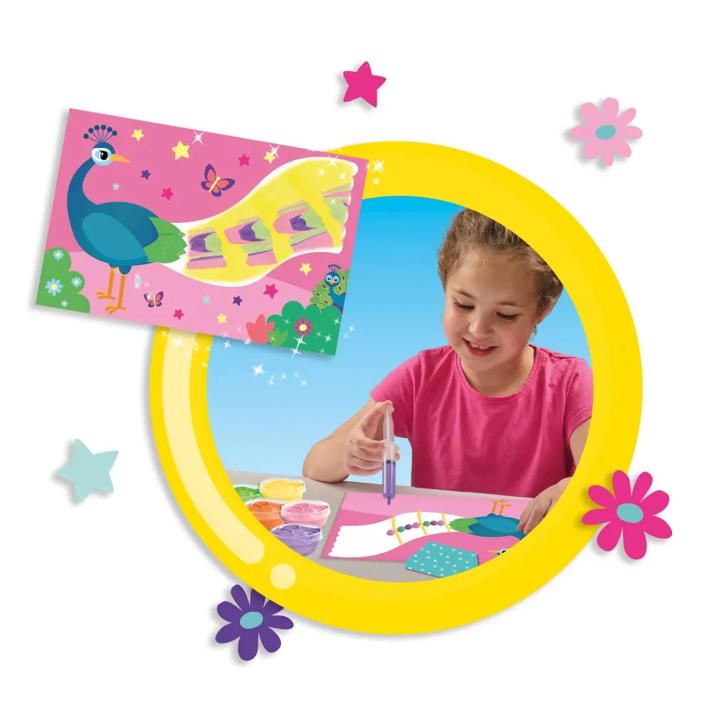 SES Creative Squeegee Art malesæt 16 kort med glitterlim