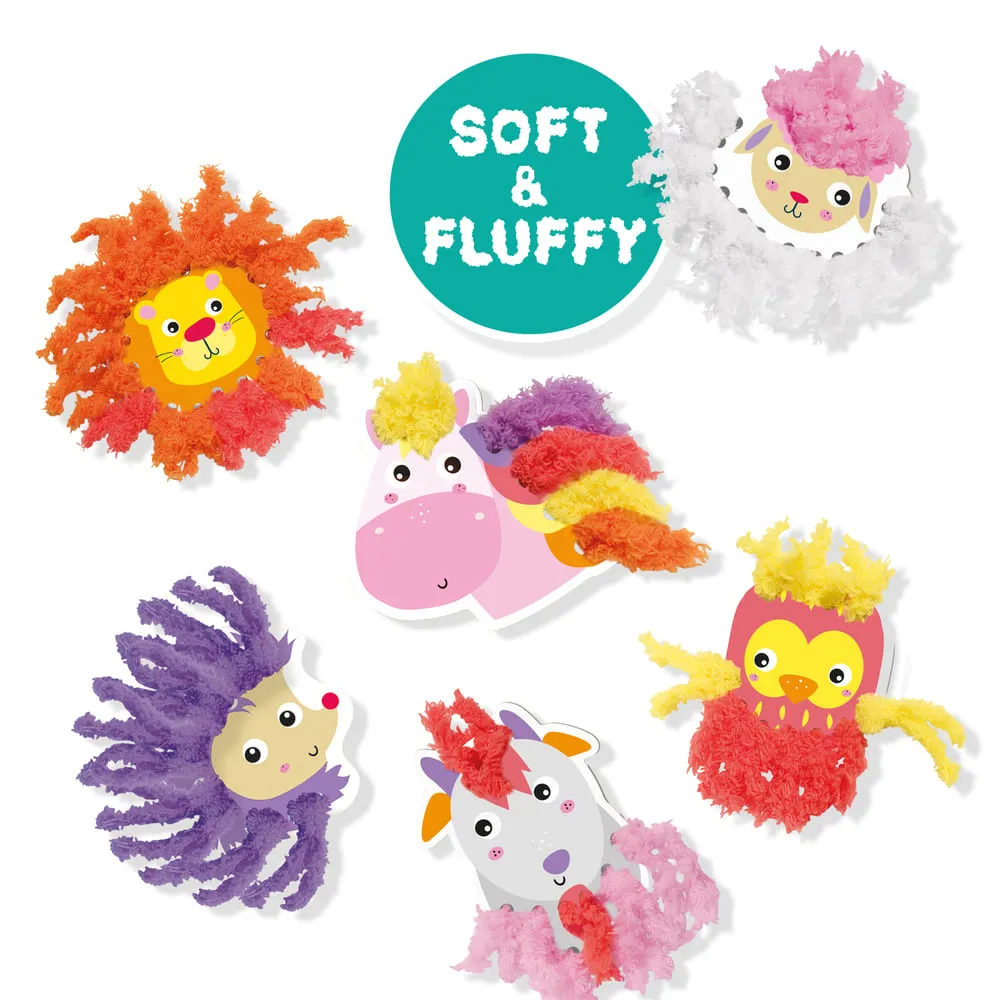 SES Creative Fluffy Loops plysdyr 6 dyr garnsæt