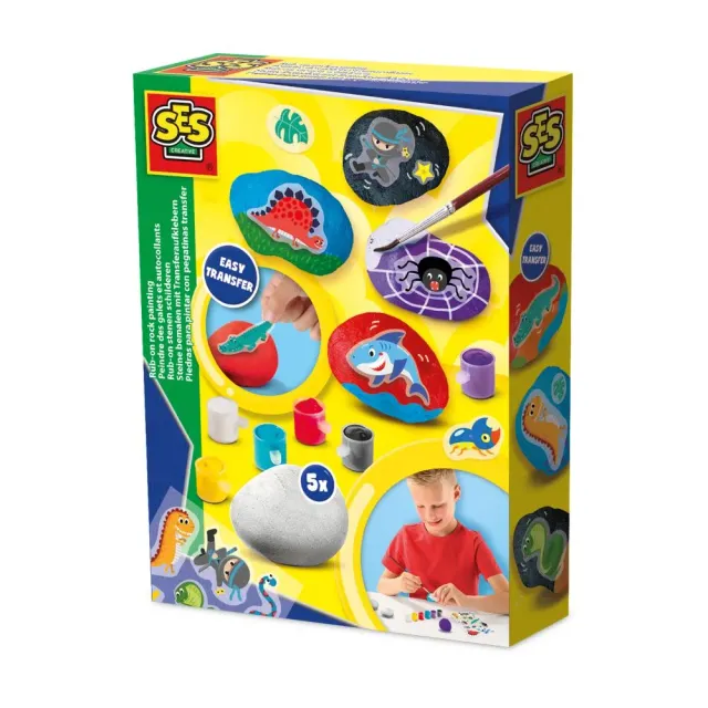 SES Creative Rub-on stenmalingssæt 5 sten