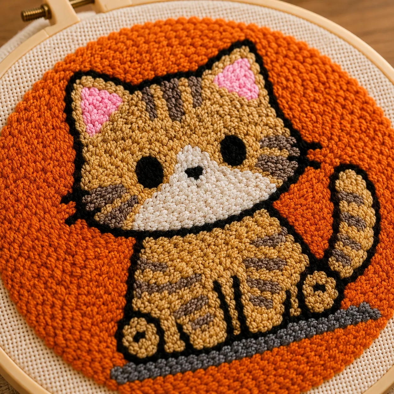 craftsy.dk Sød Kat punch needle sæt 20 cm kat