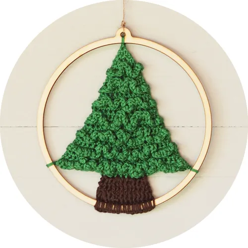 MooiHout Christmas Tree hæklekit juletræ med ring