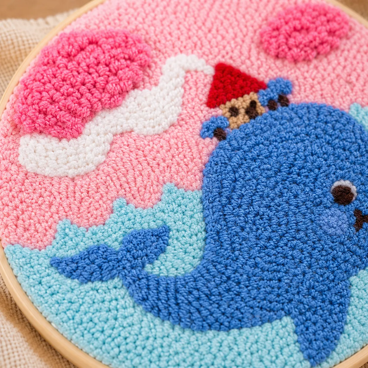 craftsy.dk Sød Hval punch needle sæt 20 cm til begyndere