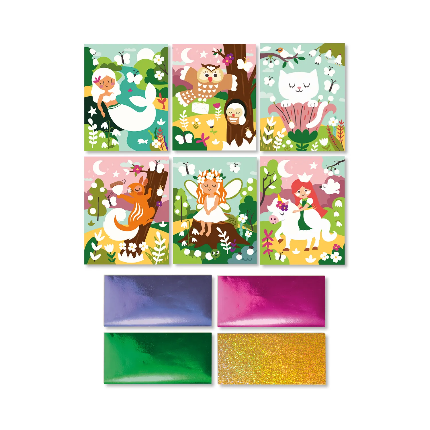 SES Creative Foil Art Skov foliebilleder 6 kort