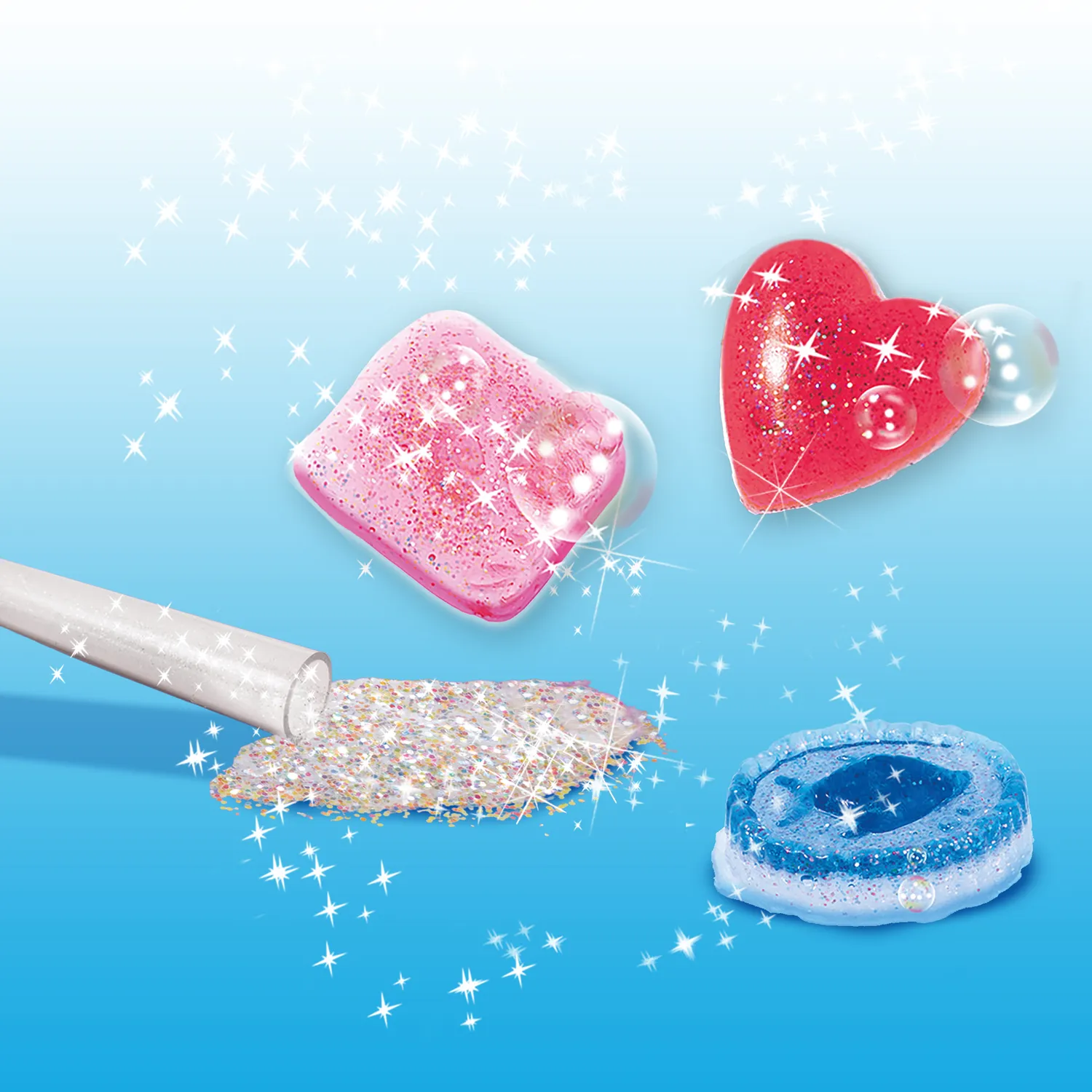 SES Creative Sæbestøbning glittersæbe sæbesæt med forme