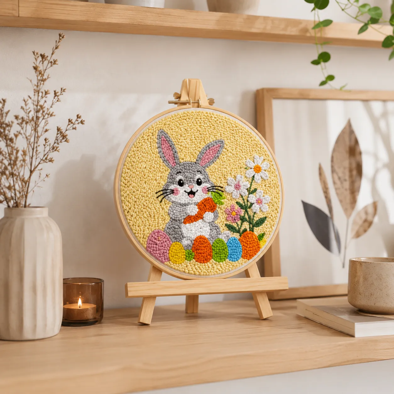 craftsy.dk Sød Kanin punch needle sæt 20 cm pastel