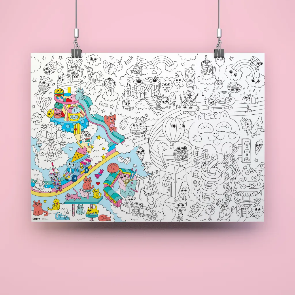 OMY Posters Géants Kawaii kæmpe maleplakat