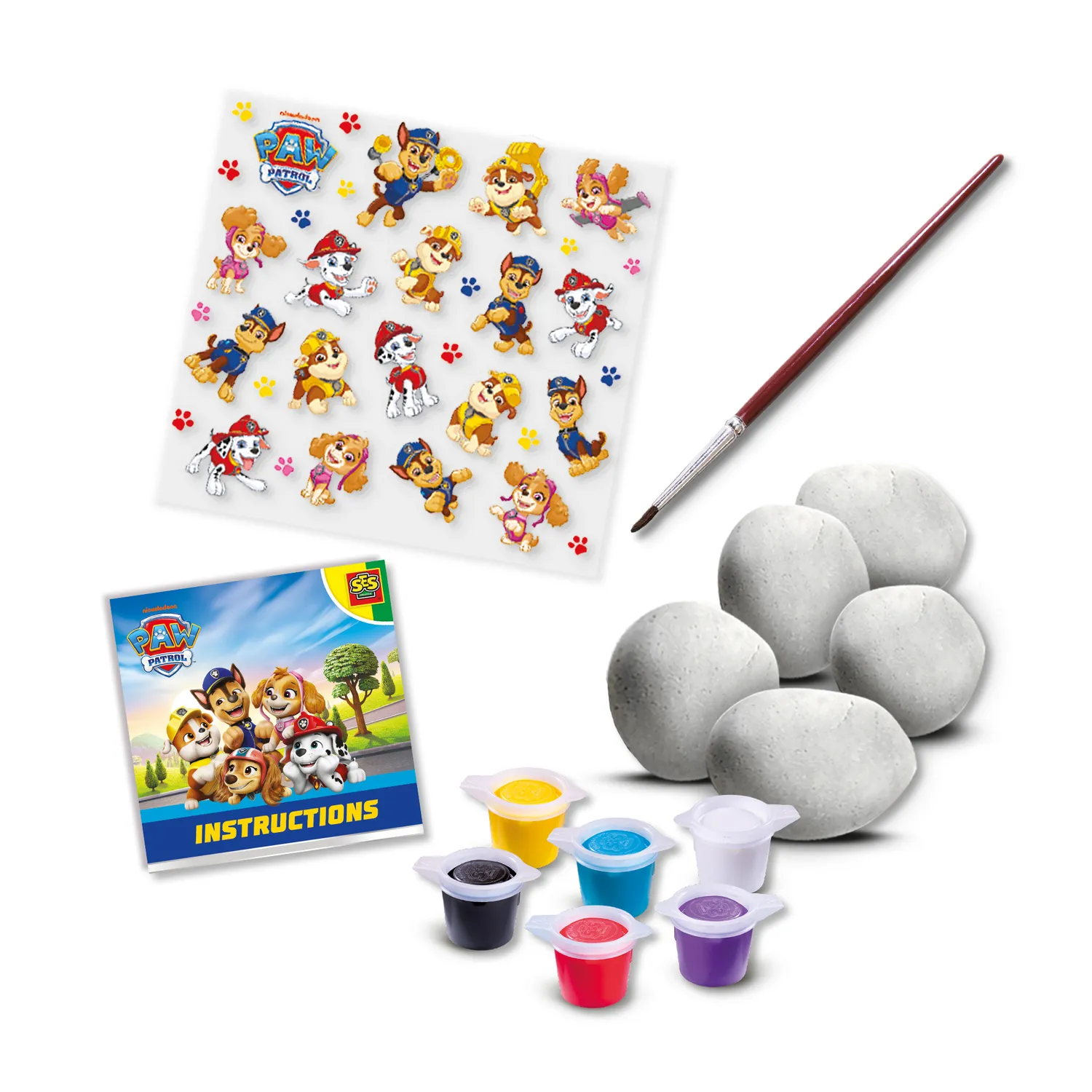 SES Creative Paw Patrol stenmaling sæt 5 sten