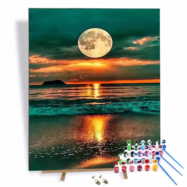 Craftsy Hav og Måne mal efter tal 40x50 cm natmotiv