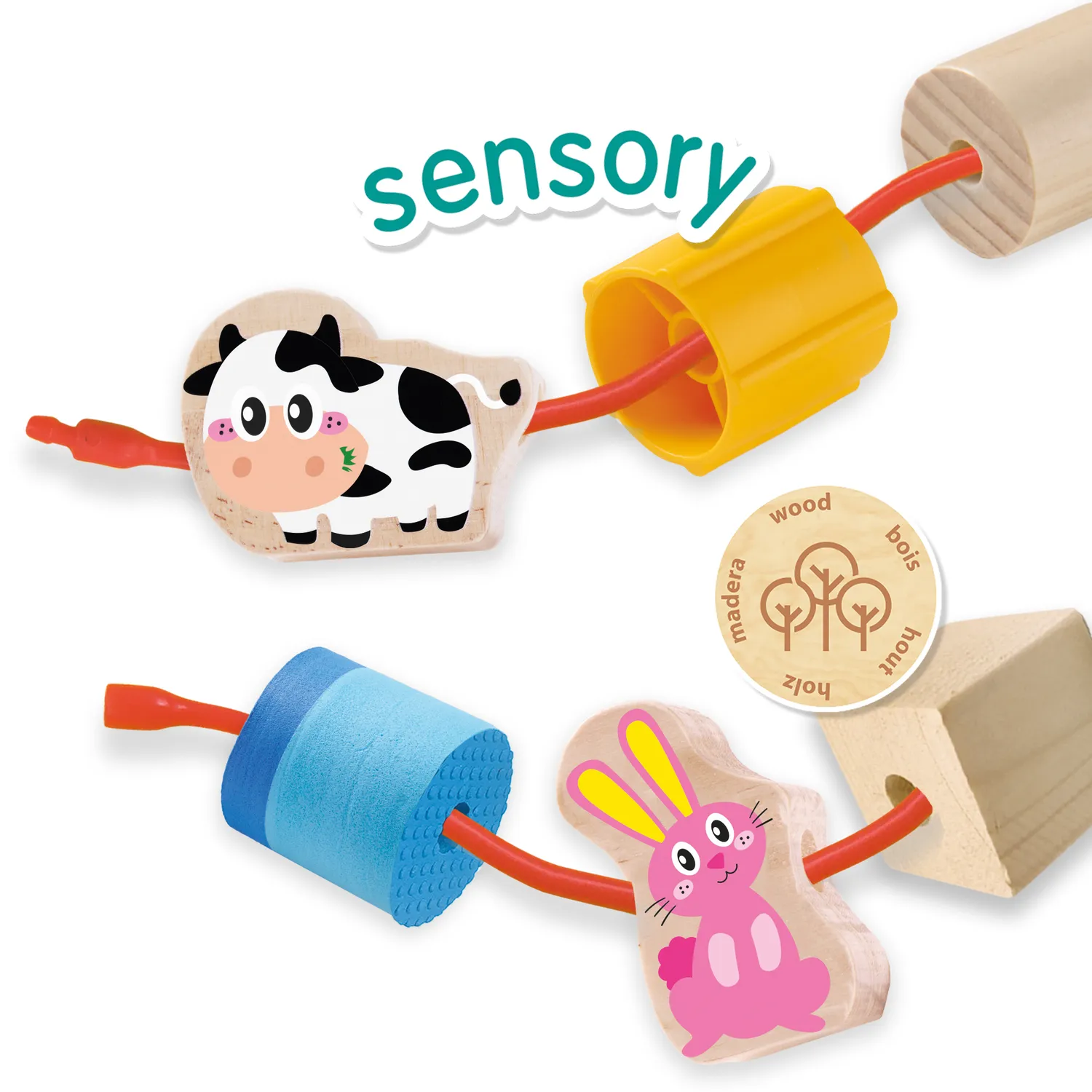 SES Creative Sensory Bondegård perlekæde træ
