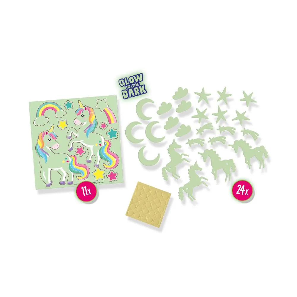 SES Creative Glowing Unicorns stickers selvlysende
