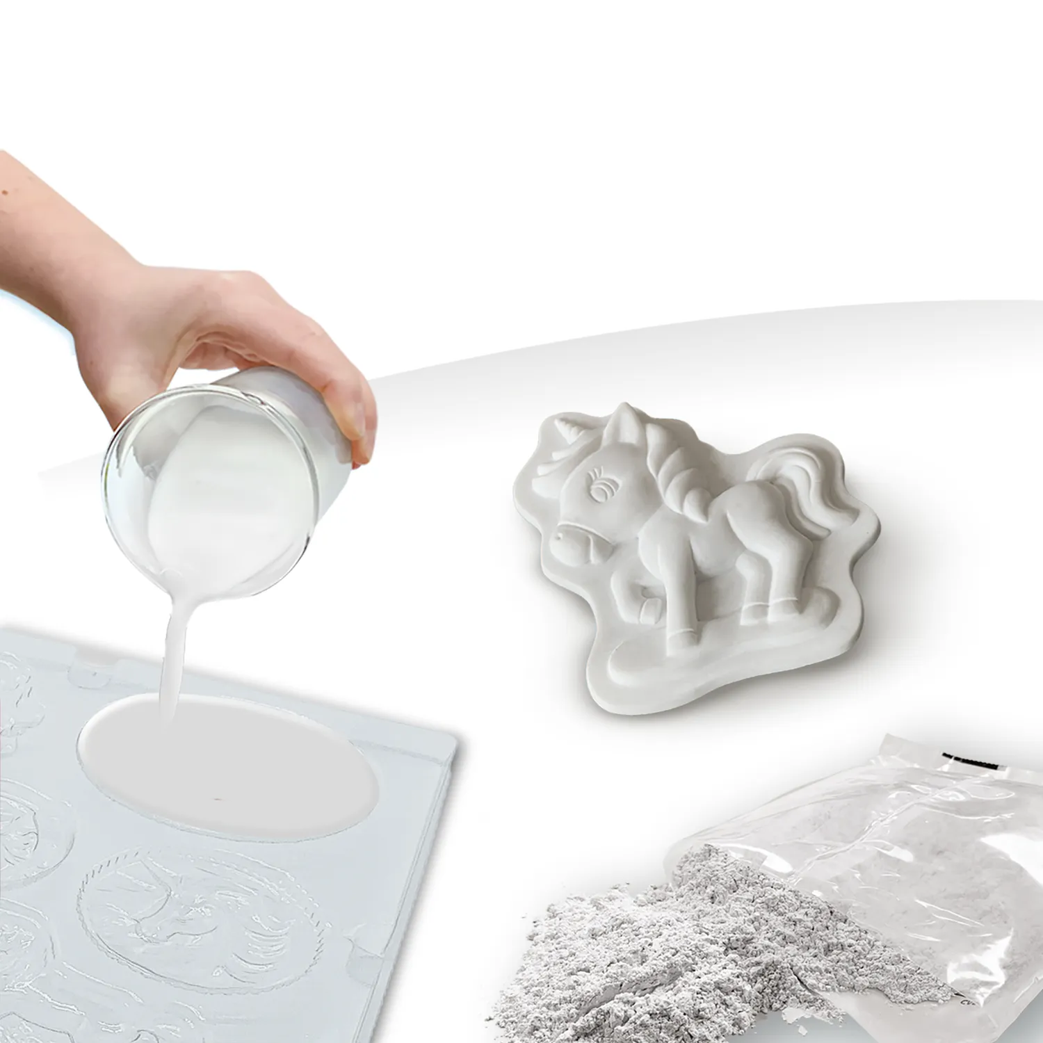 SES Creative Baby Unicorns gipssæt 10 figurer glitter