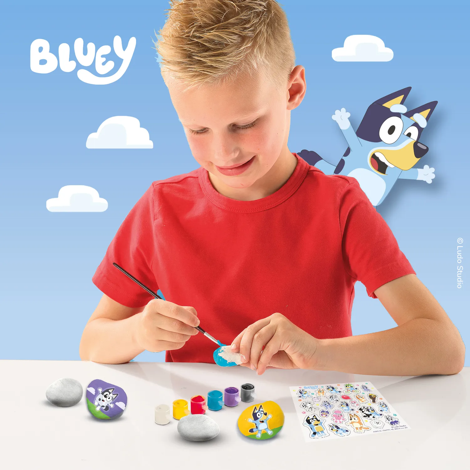 SES Creative Bluey stenmalingssæt med 5 sten