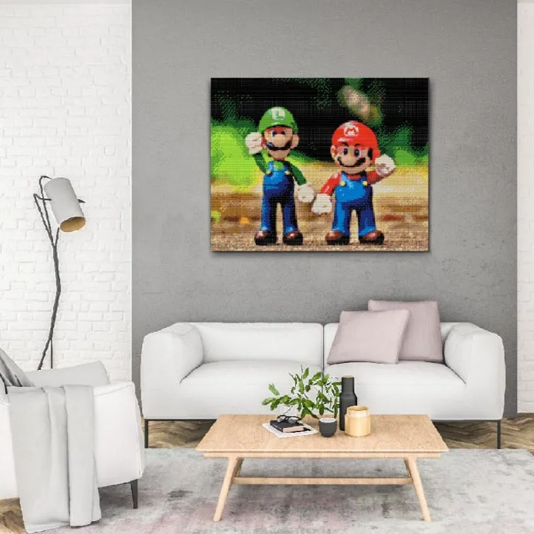 Road2Art Mario Brothers diamond painting 30x40 cm runde