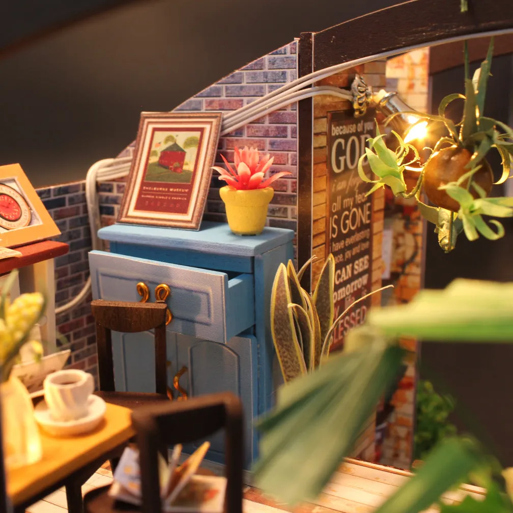 Craftsy Miniature Diorama Cafe byggesæt 18x20x20 cm LED