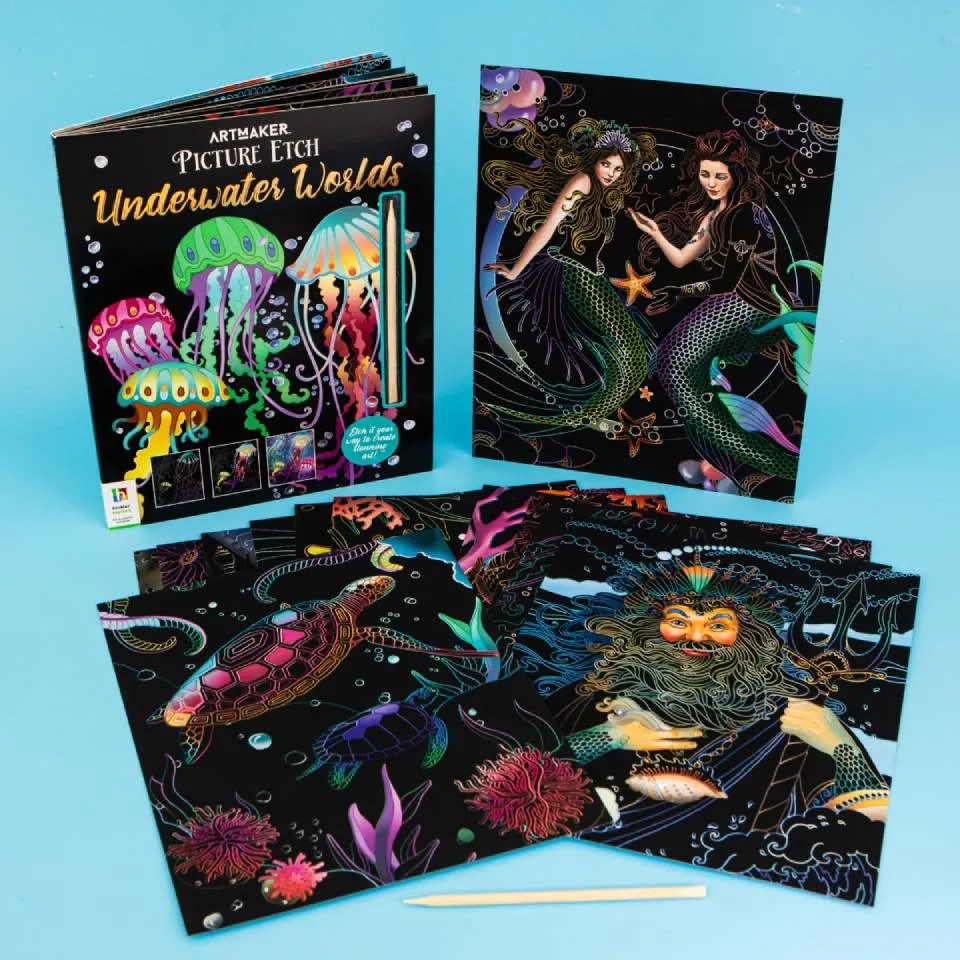 Decoden Magic Picture Etch Underwater Worlds skrabebog