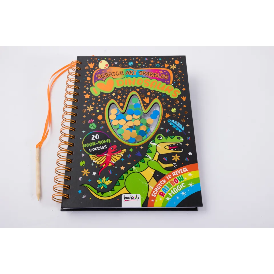 Decoden Magic Sparkles I Love Dinosaurs skrabebog glimmer