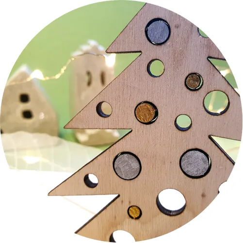 MooiHout Pop-up 3D juletræ julekort i træ