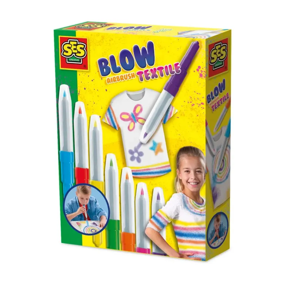 SES Creative Blow Airbrush tekstiltusser 7 stk til stof