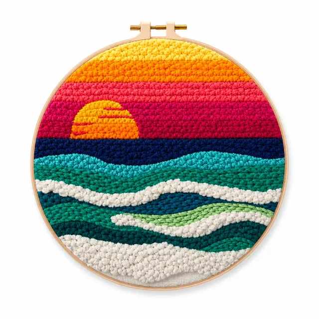 craftsy.dk Punch Needle Solnedgang ved Havet sæt 20 cm