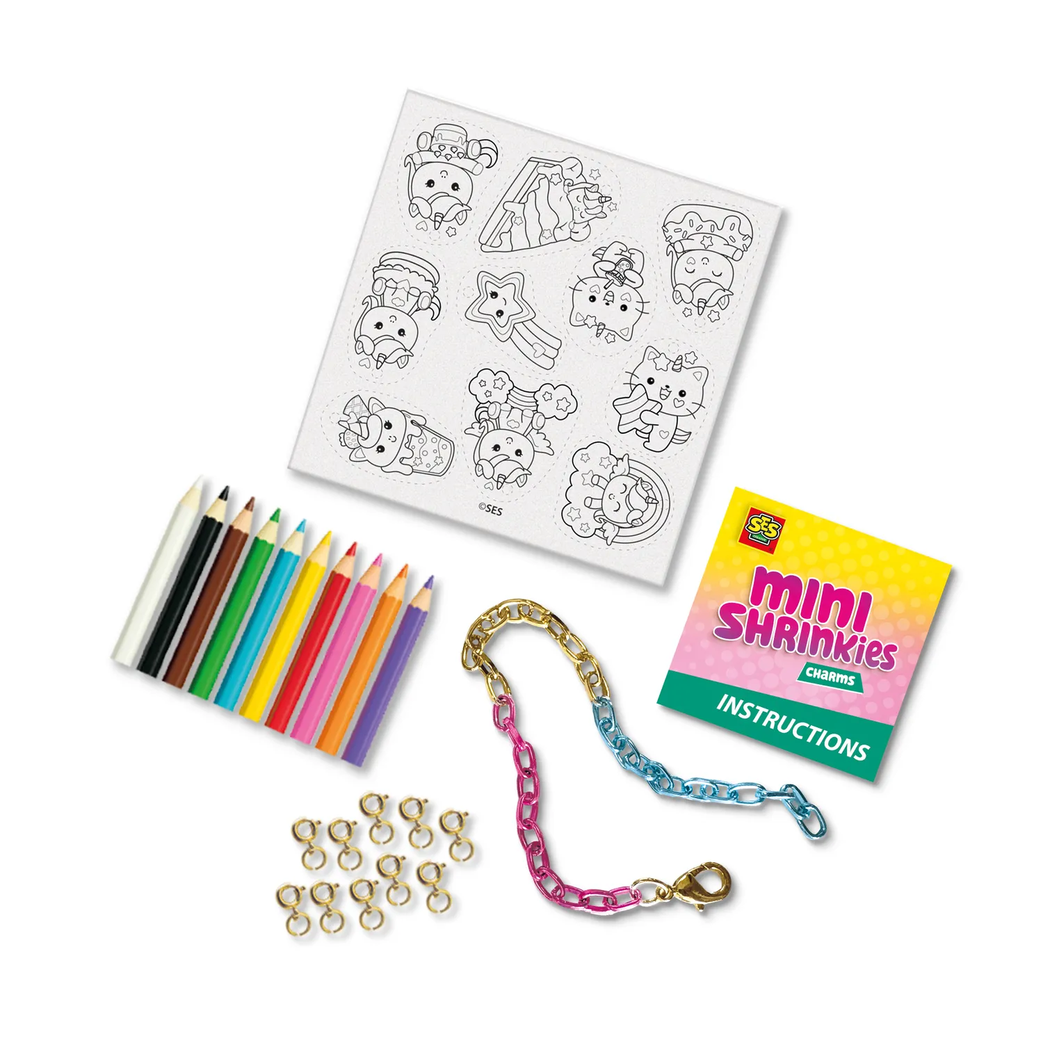 SES Creative Mini Shrinkies Unicorn Sweeties charms 10 stk