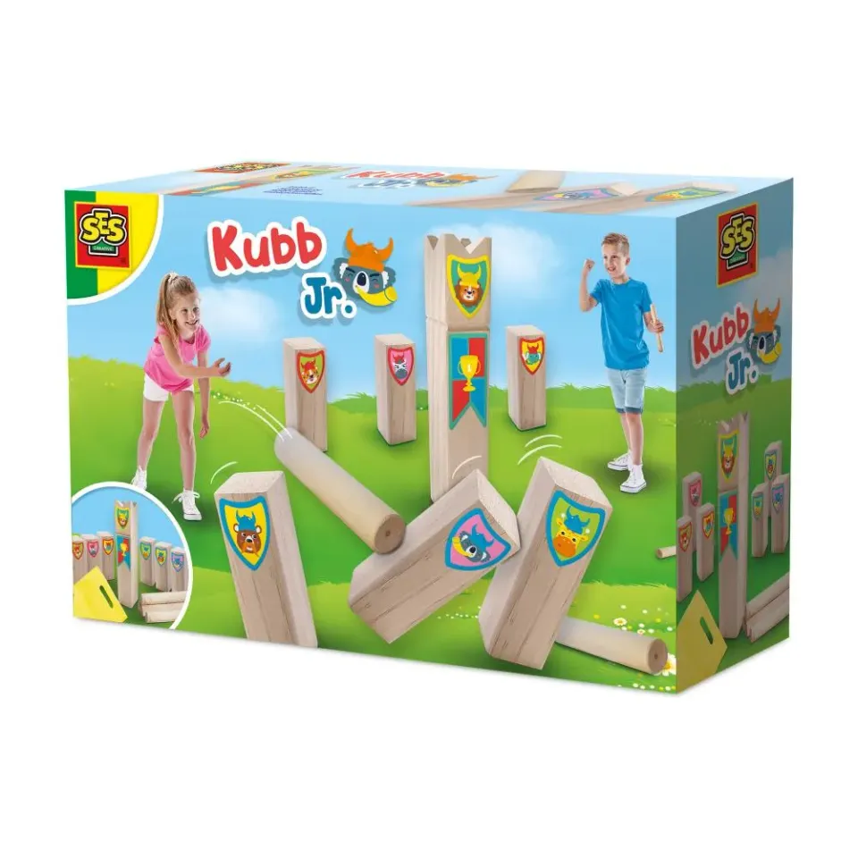 SES Kubb Jr. havespil i træ med taske
