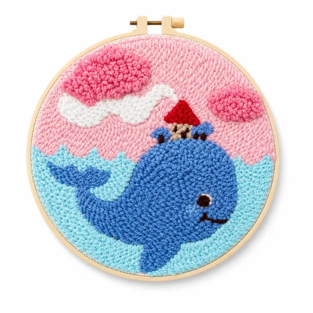 craftsy.dk Sød Hval punch needle sæt 20 cm til begyndere