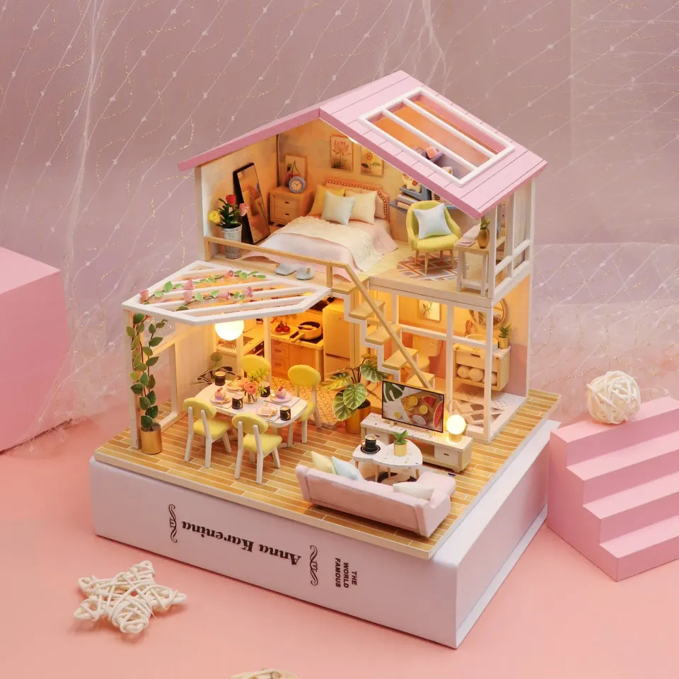 Craftsy Miniature Diorama Sød Tid byggesæt med LED-lys