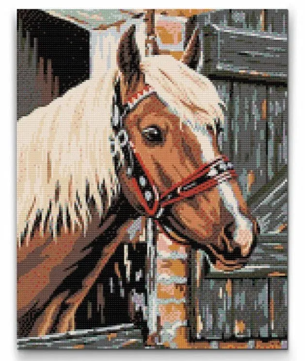 Road2Art Brun Hest diamond painting firkantede 40x50 cm