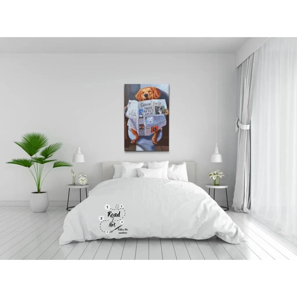 Road2Art Hundens Stille Stund diamond painting 40x60 cm