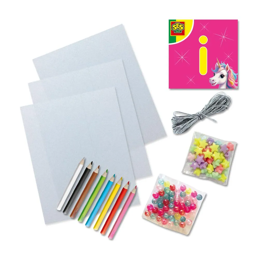 SES Creative Unicorn armbåndssæt krympeplast stjerneperler