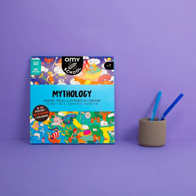 OMY School Mythologie stickerplakat 80 stickers tosproget