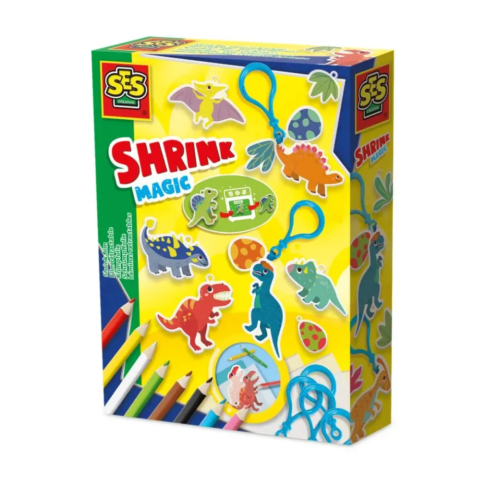 SES Creative Krympeplast Dino nøgleringe sæt fra 5 år