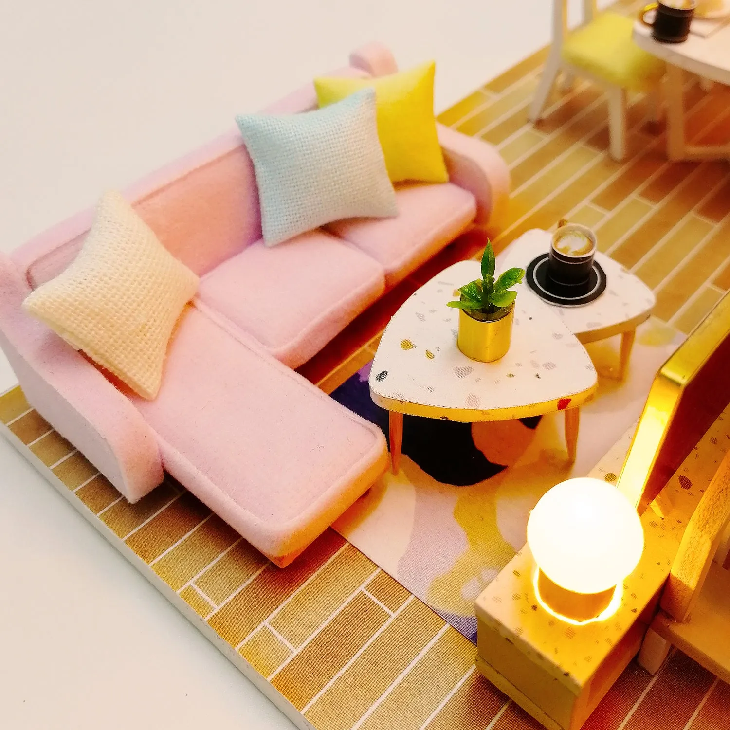 Craftsy Miniature Diorama Sød Tid byggesæt med LED-lys