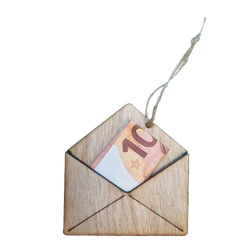 MooiHout Houten envelop trækuvert til pengegave