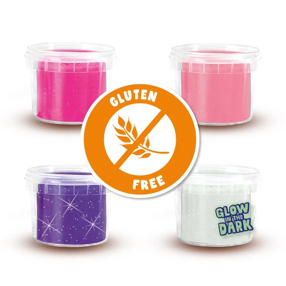 SES Creative unicorn modellervoks 4x90g neon glitter