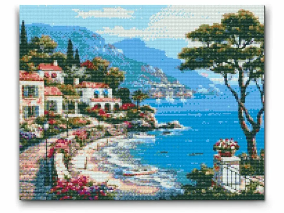 Road2Art Middelhavs By diamond painting 30x40 cm runde