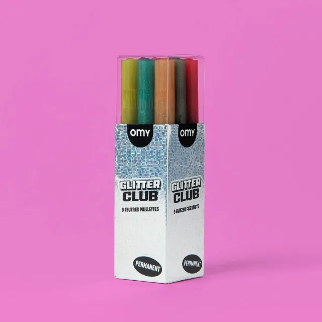 OMY Glitter tuscher 9 stk dækkende glimmer