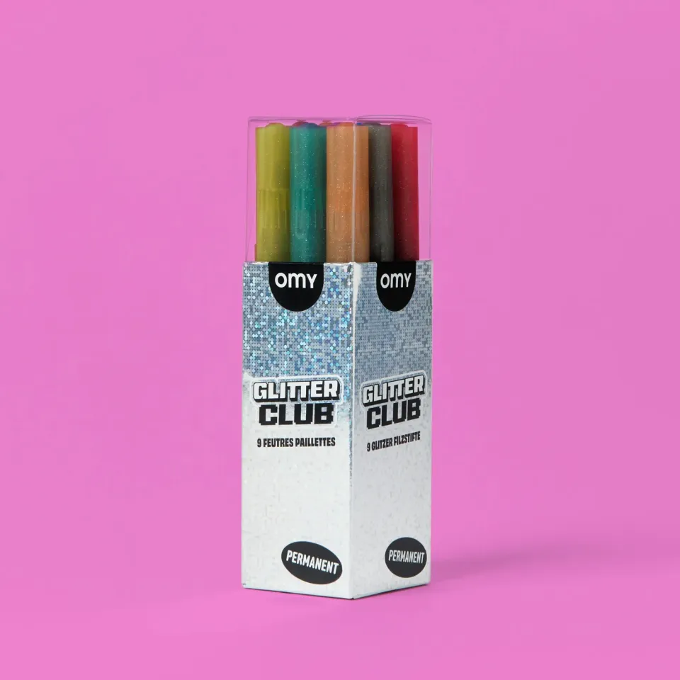 OMY Glitter tuscher 9 stk dækkende glimmer