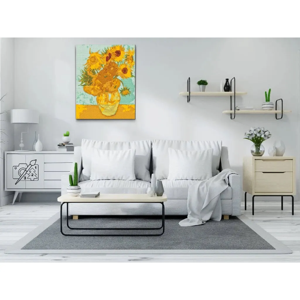 Road2Art Solsikker Van Gogh diamond paint 40x50 runde