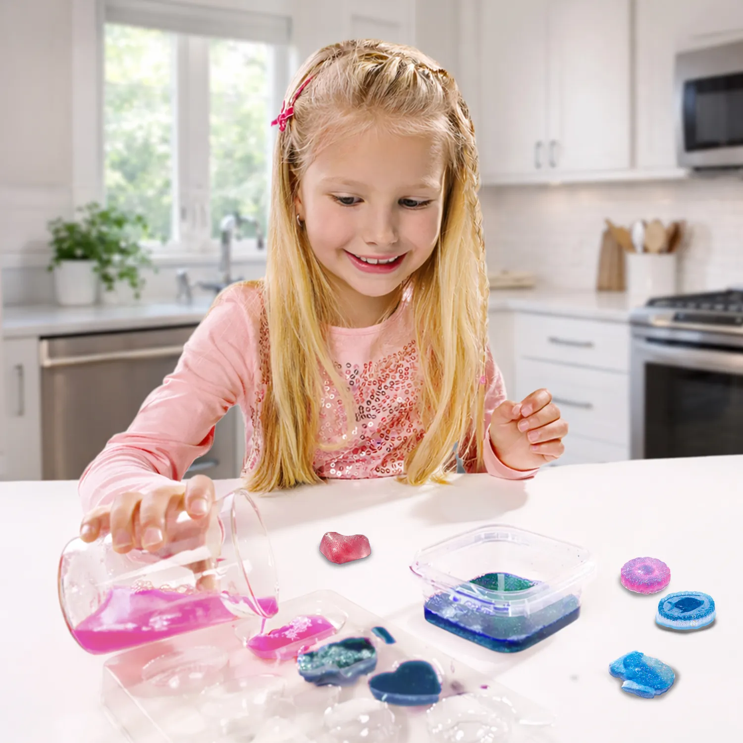 SES Creative Sæbestøbning glittersæbe sæbesæt med forme