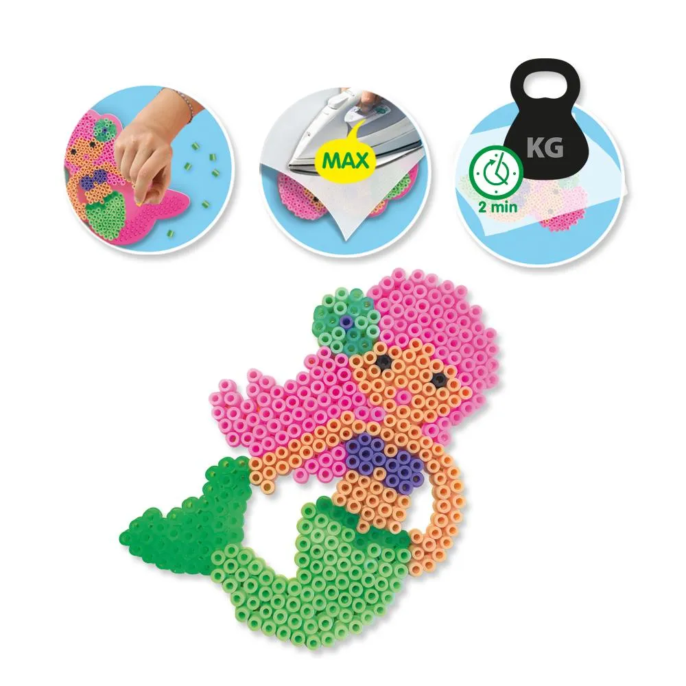 SES Creative Beedz Zeemeermin strygeperler sæt med plade