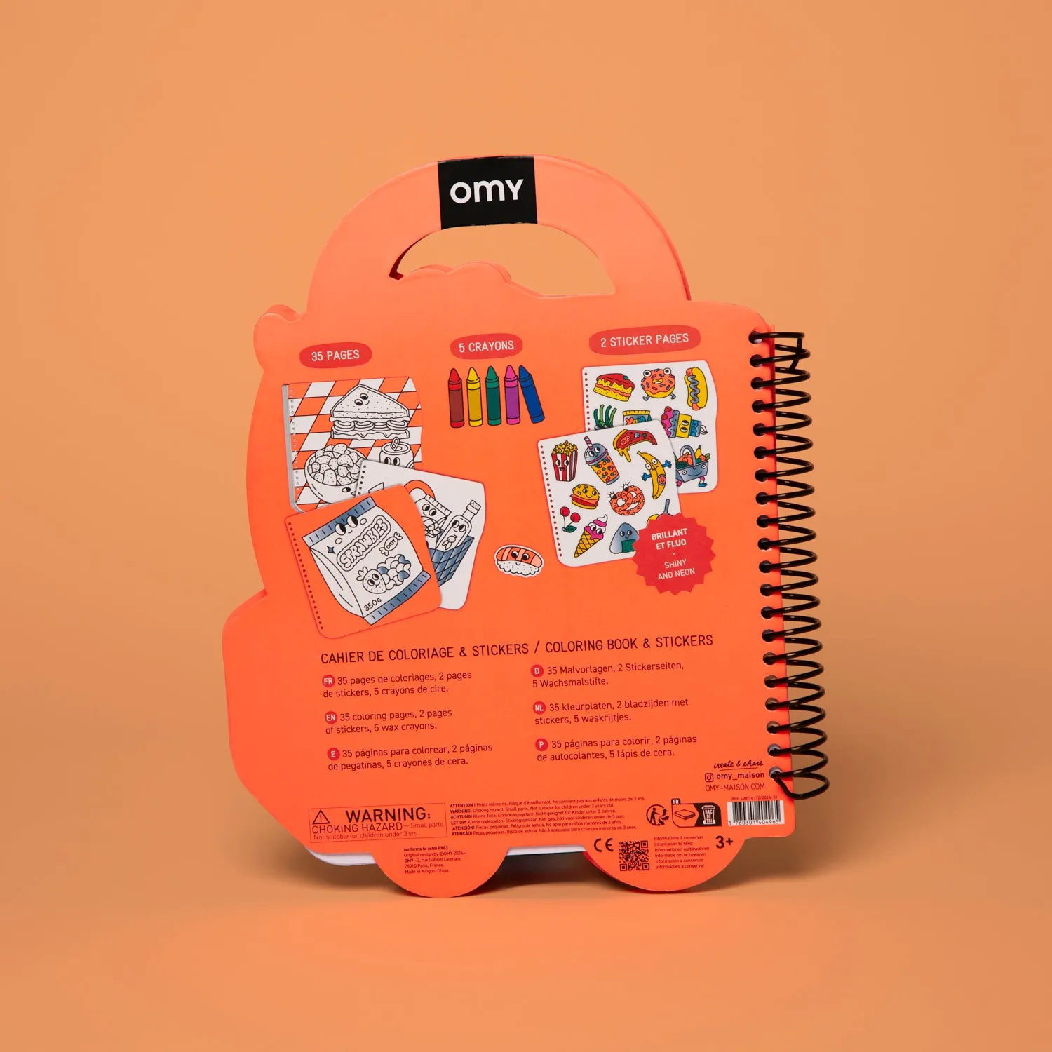 OMY Super Coloring Stickers Book Yummy malebog med farver