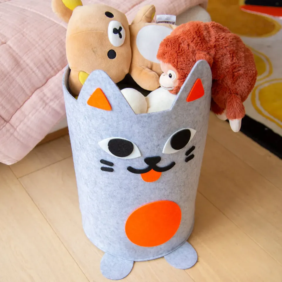 OMY Tidy bag Kitty opbevaringskurv filt