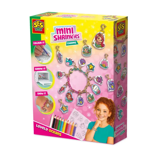 SES Mini Shrinkies Charms krympeplast ocean 10 vedhæng